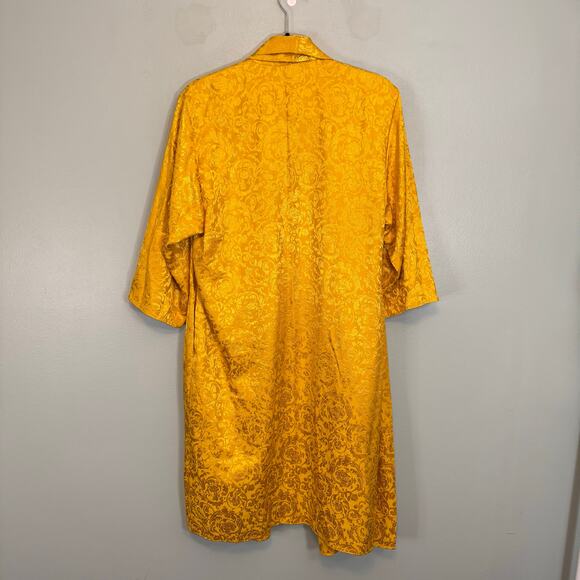 AO.LA by Alice + Olivia Kalena Open-Front Jacquard Brocade Kimono Robe Gold M/L - Picture 2 of 9